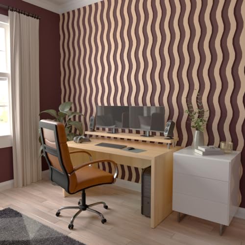 Brazos Designer Series Adjustable Wood Decorative Slat Wall Panel Kit, 94" H x 3/8" T (Contains 22 Slats), Alder - color: Alder