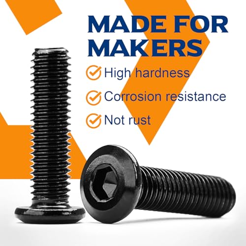 M8 x 35mm Flat Head Hex Socket Cap Screws Furniture Bolts, Stainless Steel 18-8 (304), Black Oxide, Countersunk Connector Screw, Full Thread, 10 PCS (with Hex Spanner) - size: M8 x 35mm