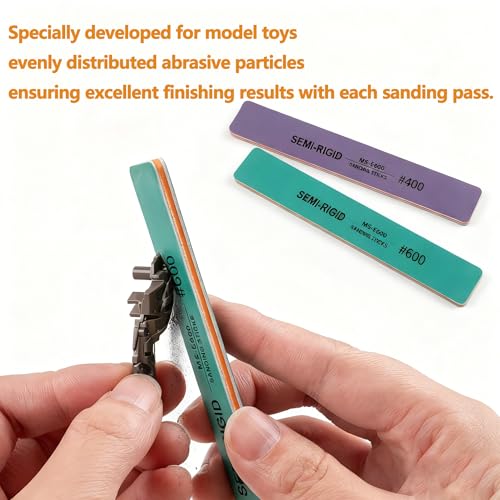 IRISFLY 6Pcs Sanding Sticks,Polishing Sticks Assorted,Model Hobby Making Tools,Metal and Plastic Sanding Tools for Gundam Repairing,Model Craft Amateur Beginner (1000,1200,1500 Grit) - style: 1000,1200,1500 Grit
