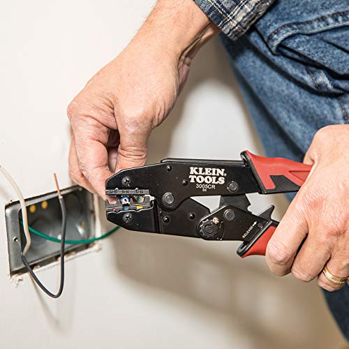 Klein Tools 3005CR Wire Crimper Tool, Ratcheting Insulated Terminal Crimper for 10 to 22 AWG Wire - size: One Size, style: Insulated Terminals