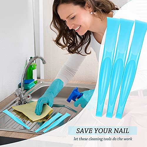 Honoson 6 Pcs Non-scratch Plastic Scraper Cleaning Tool, Blue Color - color: Blue Color