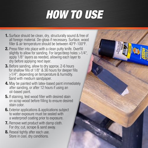 DAP Plastic Wood All Purpose Latex Wood Filler, White, 6 Oz - Packaging may vary - color: White, size: 6 Oz., style: Plastic Wood
