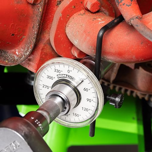 OEMTOOLS 25424 1/2 Inch Torque Angle Gauge, Meter for Precision Angular Tightening, 360 Degree Wheel, Adjustable Angle Measuring Tool Angle Tool Gauge Set - style: Angle Meter