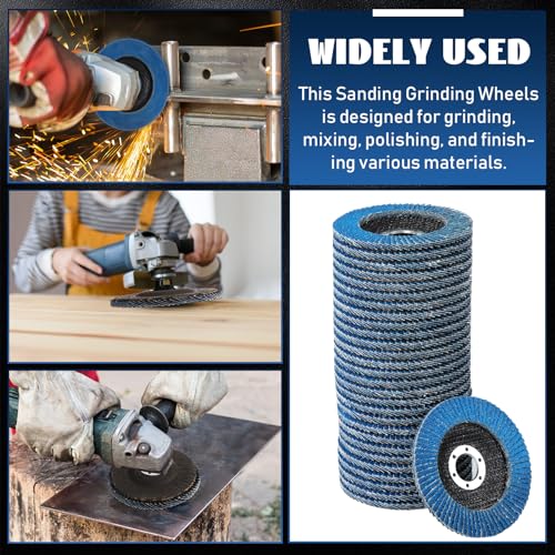 Landhoow 80 Pack 40 Grit Flap Discs 4 1/2 Inch for Angle Grinder 4.5 x 7/8 Inch Aluminum Oxide Sanding Disc Grinding Wheels Grinding Discs Abrasives Flapper Wheel for Wood Metal Sanding - style: 40 Grit