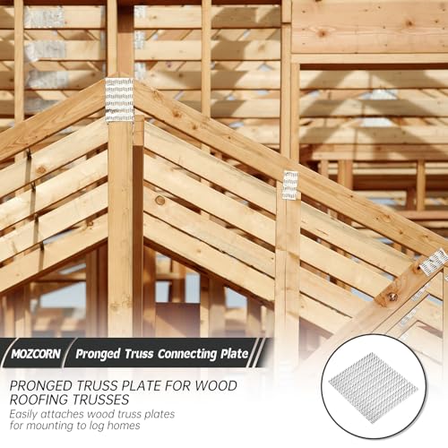 10Pcs Pronged Truss Plates 8x10, Rafter Truss Brackets for Wood Connection, Galvanized Flat Mending Plates with Nail-Teeth - size: 8"x10"