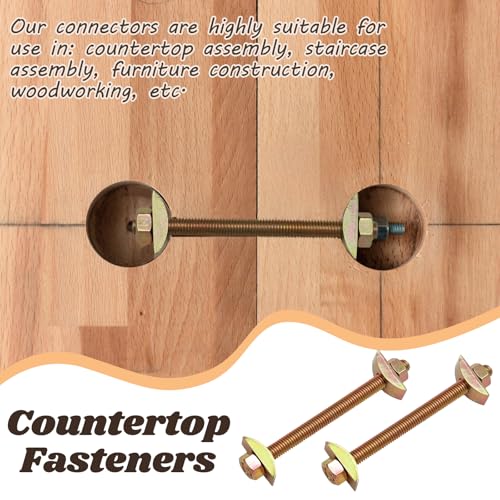 6 Sets Countertop Connector Bolts M8x100mm - size: M8x100mm