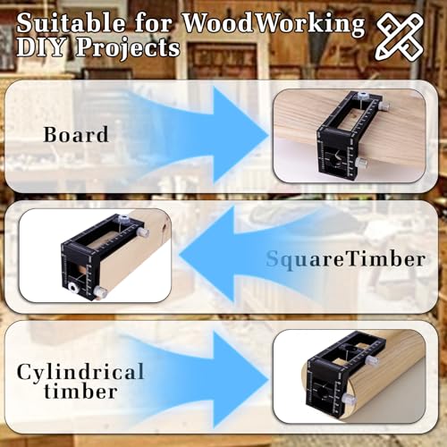 2-in-1 Auto Centering Dowel Drilling Jig with 8 Size Drill Bushings 3-10mm - color: Black