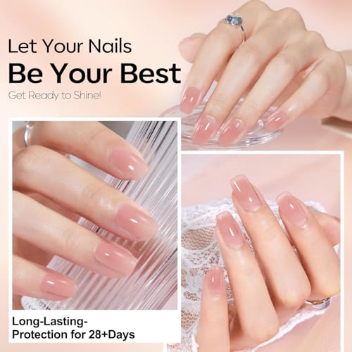 modelones French Tip Gel Polish Set 2 Pcs 15ml Jelly Nude Pink Milky White - color: A1-Snowy Blush