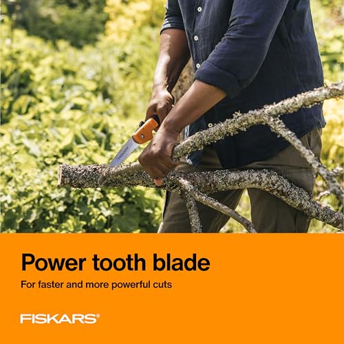 Fiskars Folding Hand Saw, 7" Pruning Saw with Power Tooth Blade with Triple Ground Teeth that Powers Through Wood Faster, Soft Grip Handle - style: 7" Folding Saw