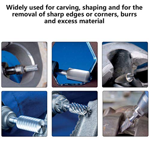 High Speed Steel Rotary Files 5pcs 1/4inch Hex Shank High Speed Steel Burrs Rotary Files Tools for Aluminum and Iron Hardware
