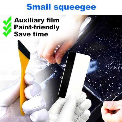 Black Felt Edge Squeegee Tool,Car Vinyl Film Wrapping Decal Glass Window Tint,Wallpaper Sticker Installation Spatula, Patching Putty Paint Flexible Small Plastic Scraper(Yellow 10Pcs,White 10Pcs) - size: Yellow 10PCS,White 10PCS