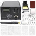 Professional Wood Burning Kit with One Pyrography Pen Single Wood Burner with 20 Wood Burning Tips with Case and 5PCS Stencils