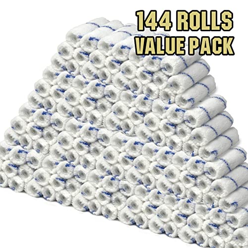 Allgala Mini Paint Roller 144 Bulk Pack 4 Inch Mini 3/8" Nap Shedless Microfiber Paint Roller Cover - size: 4" Mini (Pack of 144)