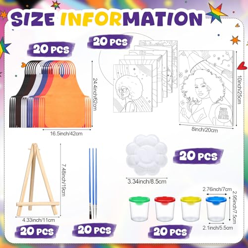 Sherr 140 Pcs 20 Set Pre Drawn Canvas Painting Kit, Pride Month - style: Pride Month