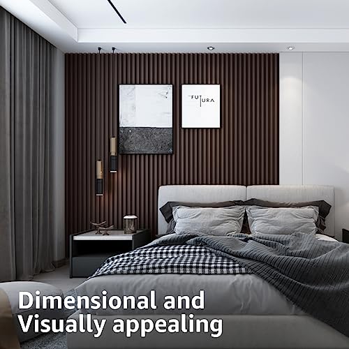 Art3d 96 x 6 Inch WPC Wood Diffuser Slat Wall Panel, 8-Pack, Black Walnut - color: Walnut, size: 96*6