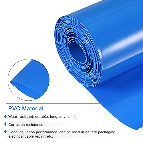 MECCANIXITY Battery Wrap PVC Heat Shrink Tubing 50mm Dia 80mm Flat 10 Feet(3meters) Blue Good Insulation for Battery Pack - color: Blue, size: 50mmx80mmx3m