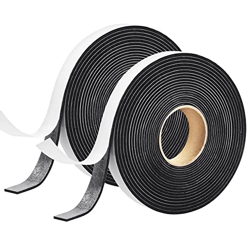 Seal Foam Tape,1/2 Inch W x 1/16 Inch T Weather Stripping for Door and Window, High Density Single Sided Closed Cell Door Insulation Weather Strip,2 Rolls 16FT Long Each - size: 1/2''W x 1/16''T x 32FT