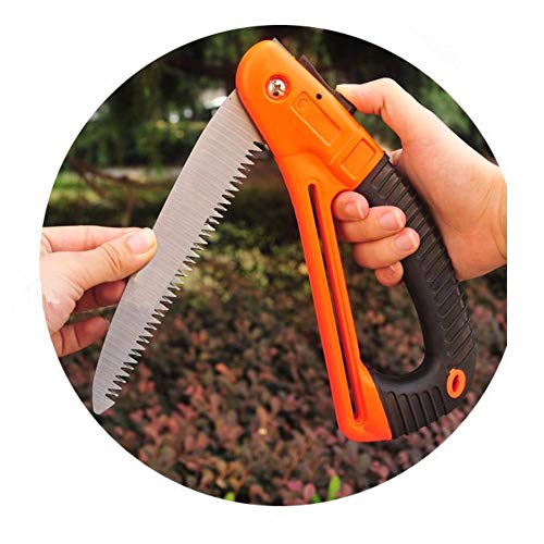 Edward Tools Harden Folding Pruning Saw with SafeGaurd Handle - 7” Hight Hardness Steel 3 Sided Razor Tooth Blade for Cutting Trees and Limbs - Saw for Camping, Hunting, Wood Clearing