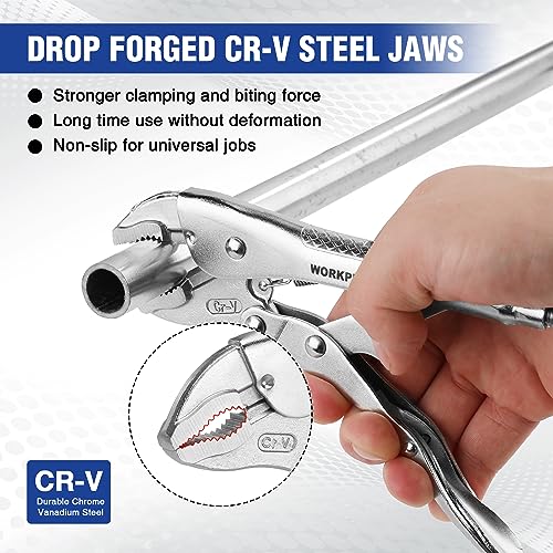 WORKPRO Locking Pliers, 7-inch Curved Jaw Vice Grips pliers - size: 7"