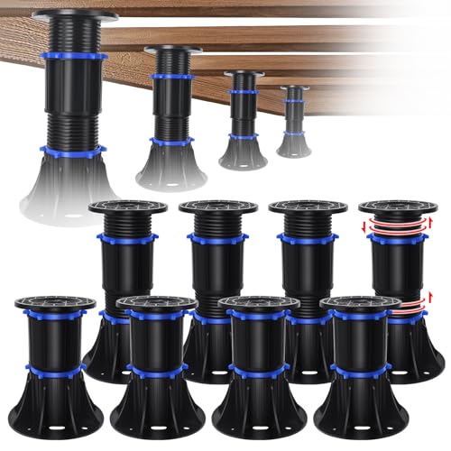 YHK 8PCS Adjustable Height Bed Support Legs 8.4-13.5 inch, Bed Frame Support Legs for Bed Slat, Bed Support Reinforcement Parts Bed Frame Support Replacement - size: 8PCS