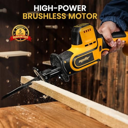 Brushless Reciprocating Saw Compatible with Dewalt 20V MAX Battery(Tool Only), 3,000 SPM One-Handed Cordless Sawzall, 1" Stroke Length, Pivoting Shoe, LED Light, Variable Speed for Wood/Meatl/PVC