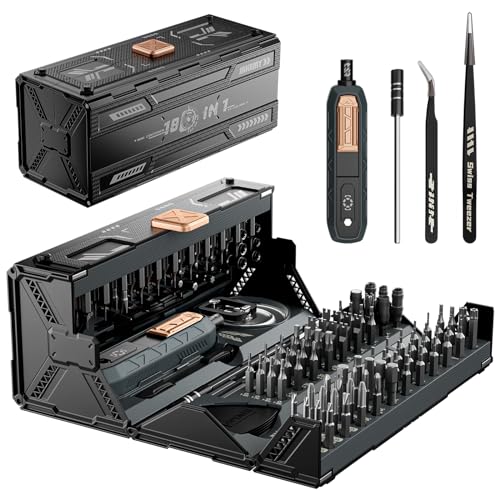 Mini Precision Manual Screwdriver Set,JAKEMY 180 in 1 Laptop Screwdriver Repair Tool Kit,Magnetic Multi-Bit Tiny Manual Screwdriver Bit Kit for DIY,Computer,PS5,Xbox,RC Car,Jewelers,Glasses,Watch,Home - color: Jm-168