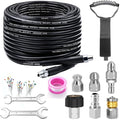 50FT Sewer Jetter Kit for Pressure Washer, 5800PSI Drain Cleaner Hose - color: Black-50FT hose