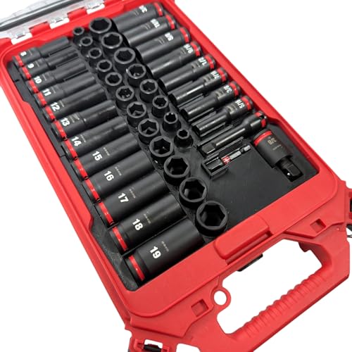 Insert Organizer Compatible with Low Profile Milwaukee Packout (48-22-8436) and 3/8" Shockwave Impact 43-Piece Socket Set (49-66-7009) Insert Only