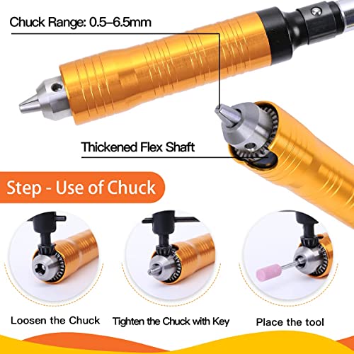 High-Powered 800W Flex Shaft Rotary Tool with Foot Pedal Control and Metal Flexible Shaft - Electric Hanging Grinder Carver for Metalworking, Repair, Carving, Buffing, Polishing, Sanding at 23000 RPM - size: 800W Chuck 0.4-6.5mm
