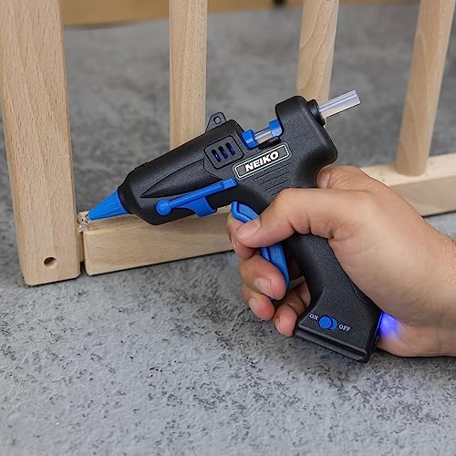 NEIKO 02660A Cordless Glue Gun, 15W Rechargeable Hot Glue Gun, 10 Glue Sticks Included, Wireless Anti Drip Nozzle Mini Glue Gun with Stand for Arts and Crafts, Mini USB Charging Port, Insulated Nozzle - style: Cordless Glue Gun