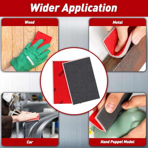 36 PCS Sanding Sponge Block 80-400 Grit Wet Dry Sandpaper for Wood Metal - color: 80-400g, size: 36 Pcs