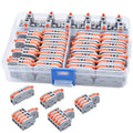 62Pcs Lever Wire Connectors, DIY Mini Compact Splicing Electrical Connectors Assortment Pack Kit for Quick Connect 24-12 AWG