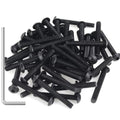 55 Pieces M4 x 30mm Button Head Socket Cap Screws, Thread Pitch 0.7mm, Sutemribor M4 Black Screws, 10.9 Grade Alloy Steel, Black Oxide Finish, Fully Threaded - size: M4 x 30mm, style: Button Head