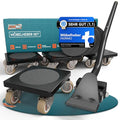 Furniture Lifter & Moving Kit, 5-Piece Furniture Movers with 360° Wheels, 440 lb Capacity, 25.6" Extra-Long Lever, Non-Slip Pads, Heavy-Duty Furniture Moving Sliders for Appliances & Furniture