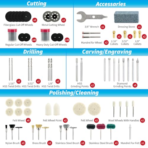 652-Piece Rotary Tool Accessory Kit, Dremel Compatible