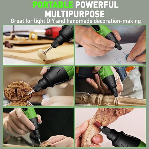 Cordless Electric Scissors, 4 in 1 Multifunctional Three floors Cardboard Box Cutter Screwdriver Set Cordless Rotary Tool Kit & LED Light for Cutting Fabric Engraving, Sanding, Polishing
