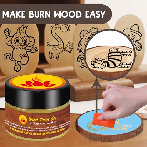 1DFAUL Wooden Burning Paste, 4 OZ Wood Burn Gel with Silicone Squeegee | Create Beautiful Art in Minutes, Personalize Your Craft, for Crafting, Drawing & DIY Arts