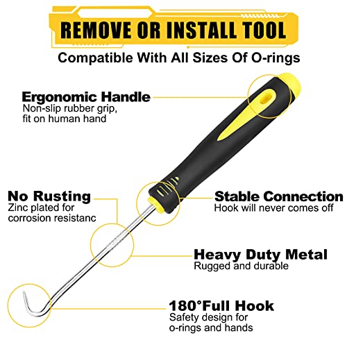 780PCS 18 Sizes Rubber O Ring Assortment Kit with 180° Pick & Hook Tool - size: 780PCS