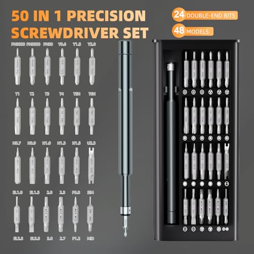 Small Precision Screwdriver Set,50 in 1 Pro Magnetic Mini Repair Tool Kit - color: 50 Iron Gray