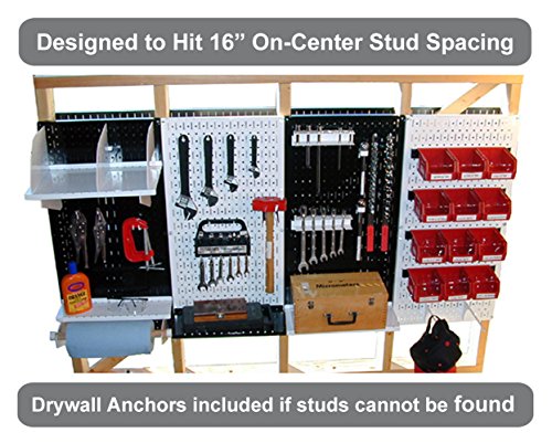 Wall Control Pegboard Organizer 4 ft. Metal Pegboard Standard Tool Storage Kit with Black Toolboard and Black Accessories - color: Black