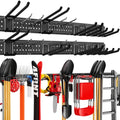 Garage Tool Organizer Wall Mount 99 inches with 18 Adjustable Heavy-Duty Hooks, Garage Organization, Garden Tool Storage Rack, Yard, and Shed, Holds Up to 750 lbs - size: 99" | 6 Panels + 18 Hooks