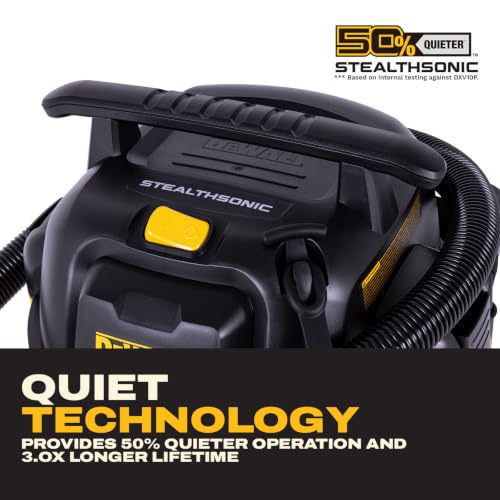 DEWALT Stealthsonic 10 Gallon 5HP Quiet Shop Vacuum Wet and Dry, DXV10P-QTA - size: 10 Gallon