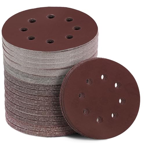Sanding Discs Set, Jamiikury 5 Inch Orbital Sander Sandpaper Hook and Loop Sanding Pads Round Sand Paper - 60/120/240/400/600/800/1000/1200/1500/2000 Grit, Pack of 100