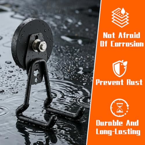 Heavy Duty Magnetic Garage Hooks,4 Pack Strong Large Magnet Hook for Power Drill,Garden Tools,Hose,Pegboard,Garage, Workshop,Magnetic Storage Hooks for Indoor Outdoor Hanging(Black) - style: 2.59" Medium L Black 4PC