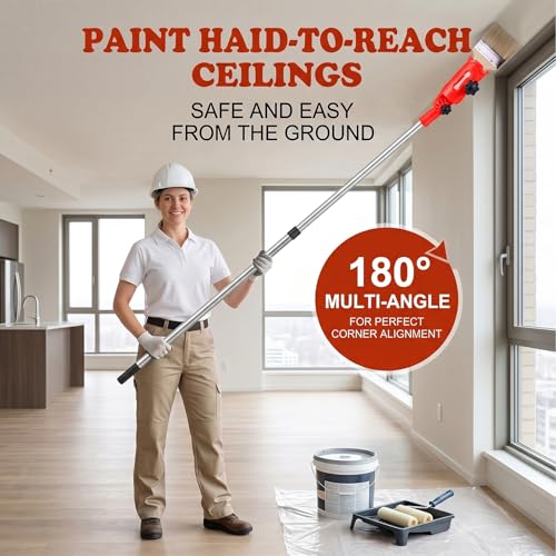 Paint Brush Extender,Paint Brush Extension Pole,Extension Extension Pole Attachments,Paint Edger Tool for High Ceilings,Paint Extension Pole,Rotating Brush Heads,Wall Edges and Corners