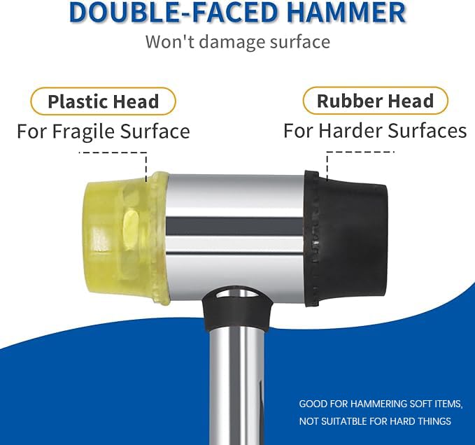 Rubber Hammer-25mm Small Rubber Mallet Soft Plastic Mini Mallet with Ergonomic Grip for Jewelry Making DIY Leathering Crafts Woodworking - size: 25mm Soft Hammer