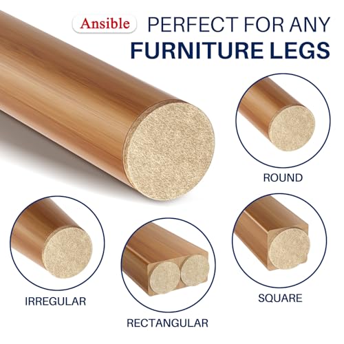 Ansible Felt Furniture Pads Chair Leg Floor Protectors 1" 60PCS - size: 60 PCS 1" Beige, Round