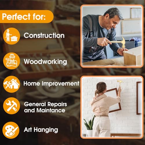 Multifunction Hammer 6 in 1 with Slotted/Flat Head Phillips Screwdriver Claw Hammer Manual, Portable Metal Mini Tool Hammer (Gold) - color: Gold