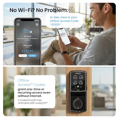 Lockly Secure Plus Smart Deadbolt Lock with 3D Biometric Fingerprint - color: Venetian Bronze