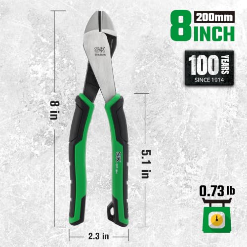 SK 8-Inch Side Cutters, Heavy Duty Diagonal Cutting Pliers, Wire Cutters - style: 8in Diagonal Pliers